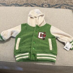Grinch Sherpa Varsity Style Jacket 12 Months Dr. Seuss NWT
